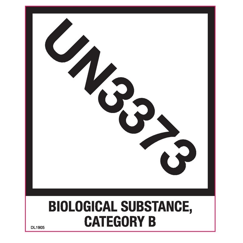 43/4" x 4 Biological Substance, Category B "UN3373" (500 per Roll)