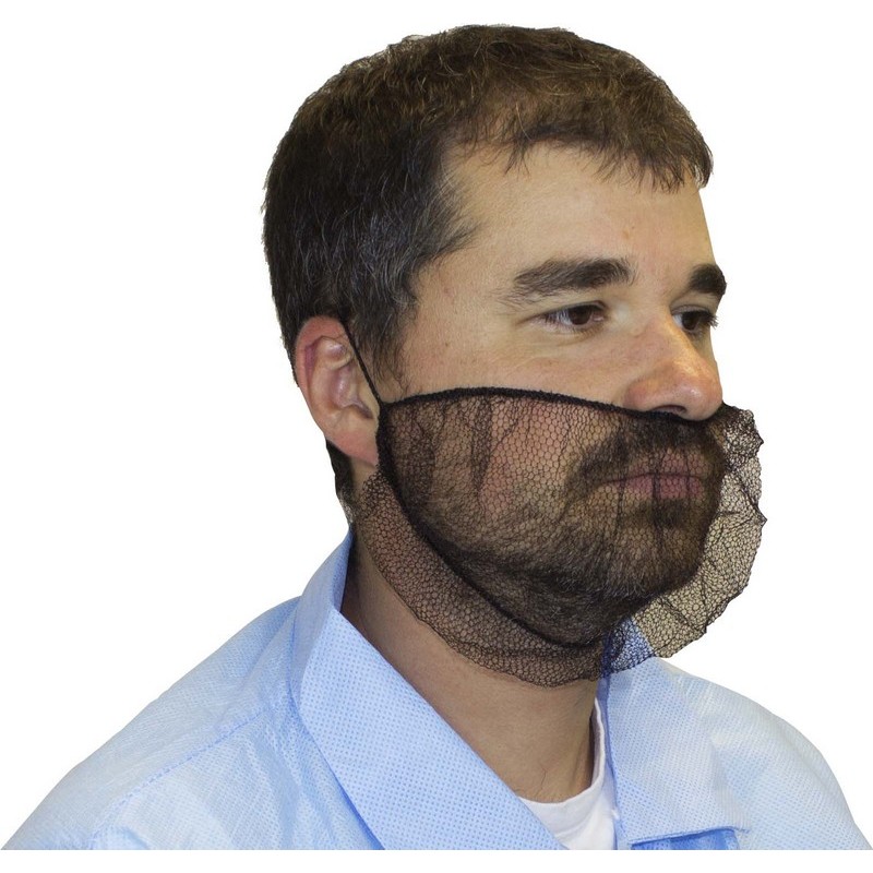 Polyester Mesh Beard Net, Brown (1000 Per Case)