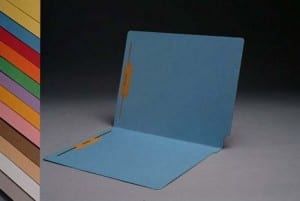 S-1502-BE Blue End Tab Folders with Fasteners