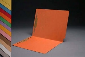 S-1502-ORG Orange End Tab Folders with Fasteners
