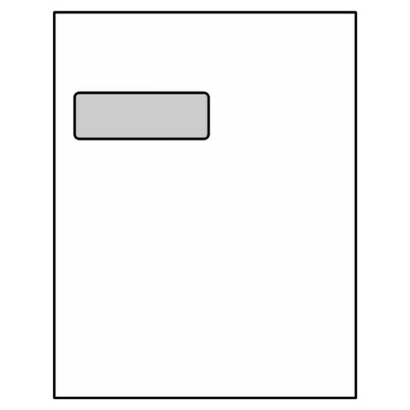 Poly Window Open End Catalog Envelopes, 9&#34; x 12&#34;, 28#, White, Center Seam (Box of 50