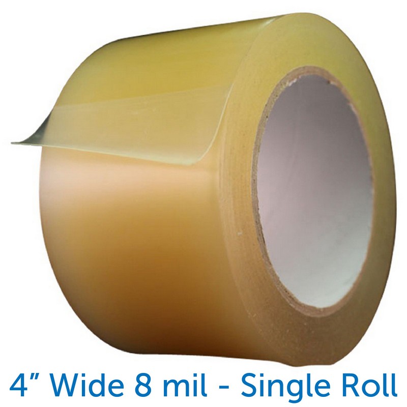 Wrestling Mat Tape - 4 Inch Wide, 84 Feet Long, Clear PVC, 6 Rolls, Residue-Free Removal