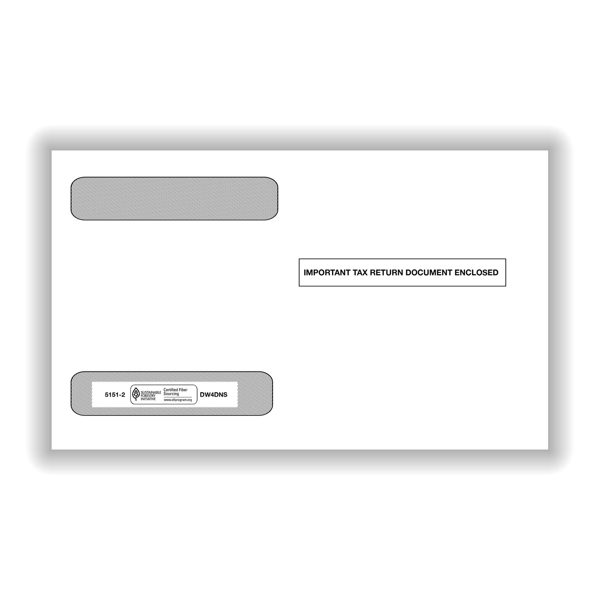 Double Window Envelope for 4Up Horizontal W2, SelfSeal (5218) (175
