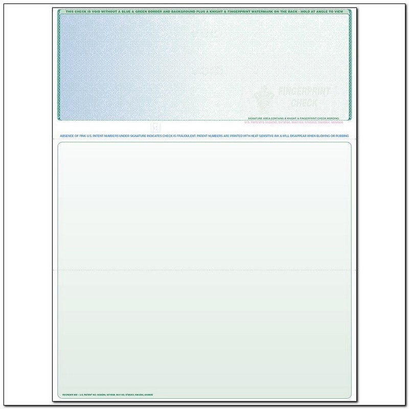 Blue to Green Top Position Rainbow Laser Check 500 Sheets