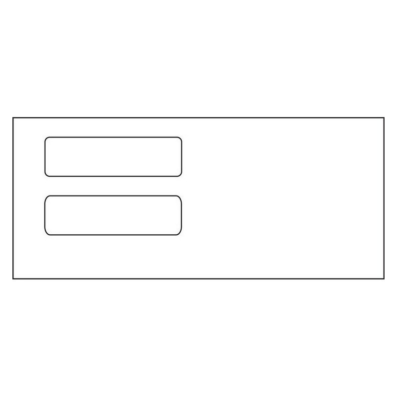 #10, Double Window Envelope, 4-1/8" x 9-1/2", 24# White Wove, (Box of 500)