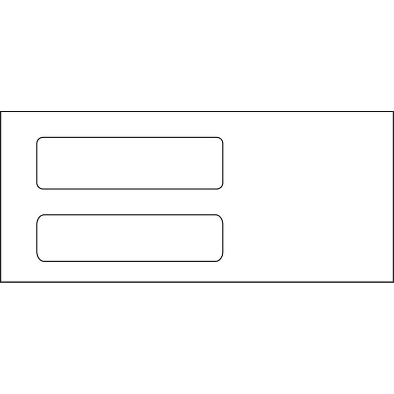 #10, Double Window Envelope, 4-1/8" x 9-1/2", 24# White Wove, (Box of 500)