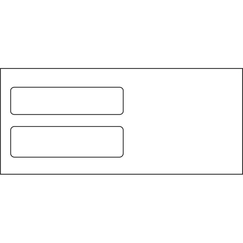 #9, Double Window Envelope, 3-7/8" x 8-7/8", 24# White Wove, Quick Stick Seal (Box of 500)