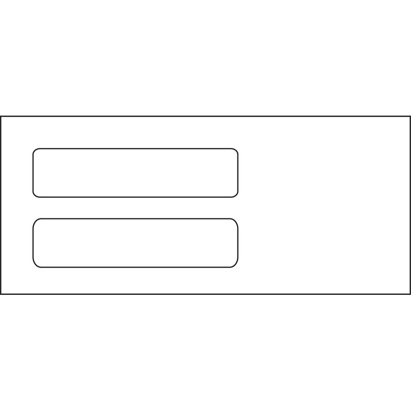 #10, Double Window Envelope, 4-1/8" x 9-1/2", 24# White Wove, Quick Stick Seal (Box of 500)
