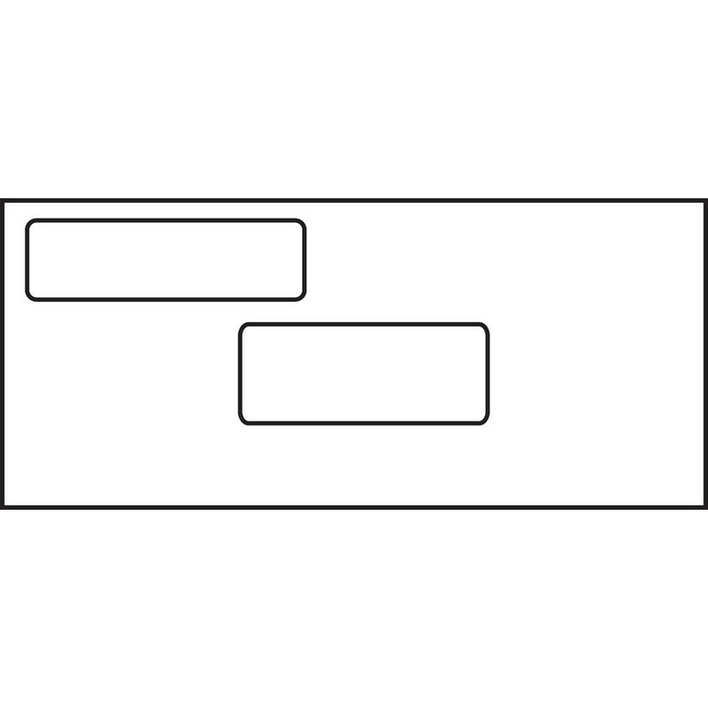 #9, Double Window Envelope, 3-7/8" x 8-7/8", 24# White Wove, (Box of 500)