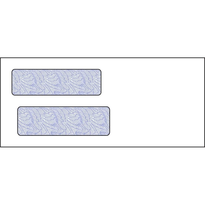 9, Double Window Envelope, 37/8" x 87/8", 24 White Wove, Blue