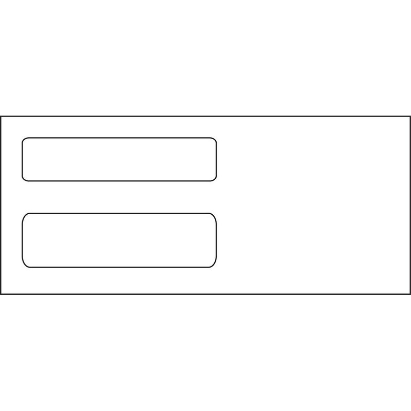 #10, Double Window Envelope, 4-1/8" x 9-1/2", 24# White Wove, Quick Stick Seal (Box of 500)