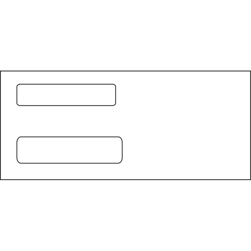 #10, Double Window Envelope, 4-1/8" x 9-1/2", 24# White Wove, Quick Stick Seal (Box of 500)