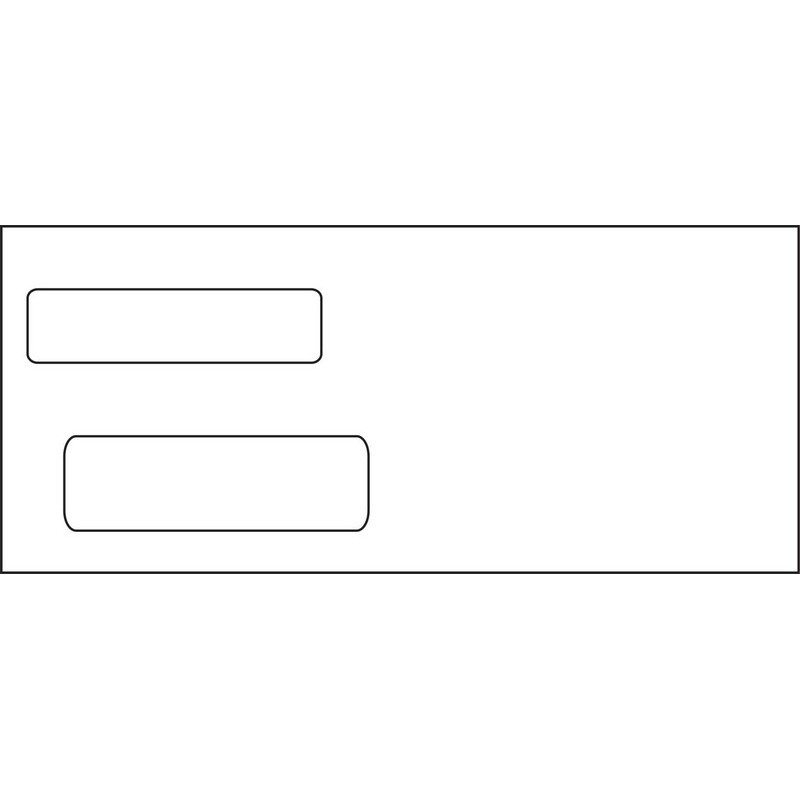 #10, Double Window Envelope, 4-1/8" x 9-1/2", 24# White Wove, Quick Stick Seal (Box of 500)