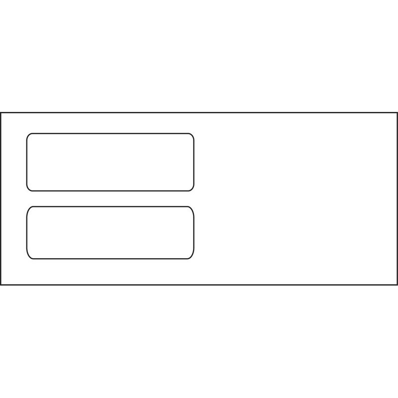 #10, Double Window Envelope, 4-1/8" x 9-1/2", 24# White Wove, Quick Stick Seal (Box of 500)