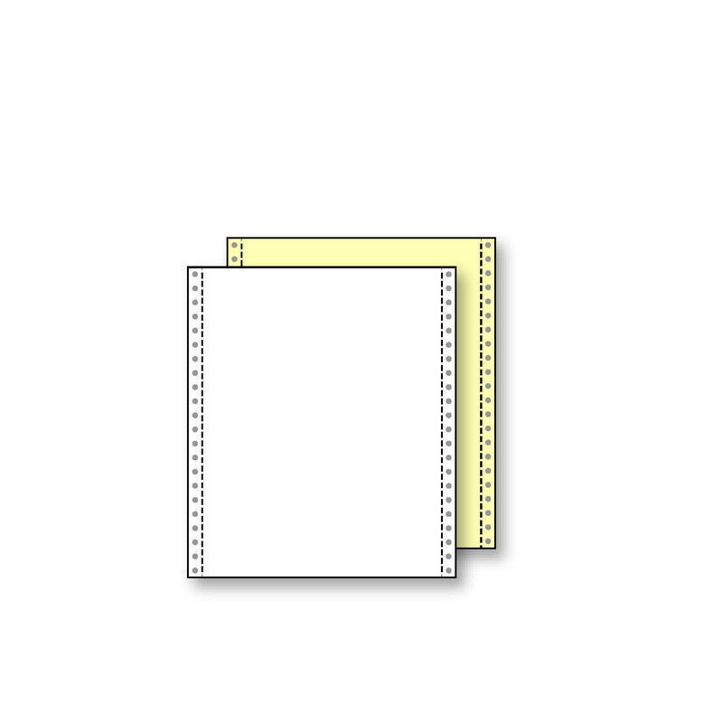 2-Ply 9-1/2'' x 11" (W x H) Carbonless 13# White/Canary Computer Paper, 1/2" Margina