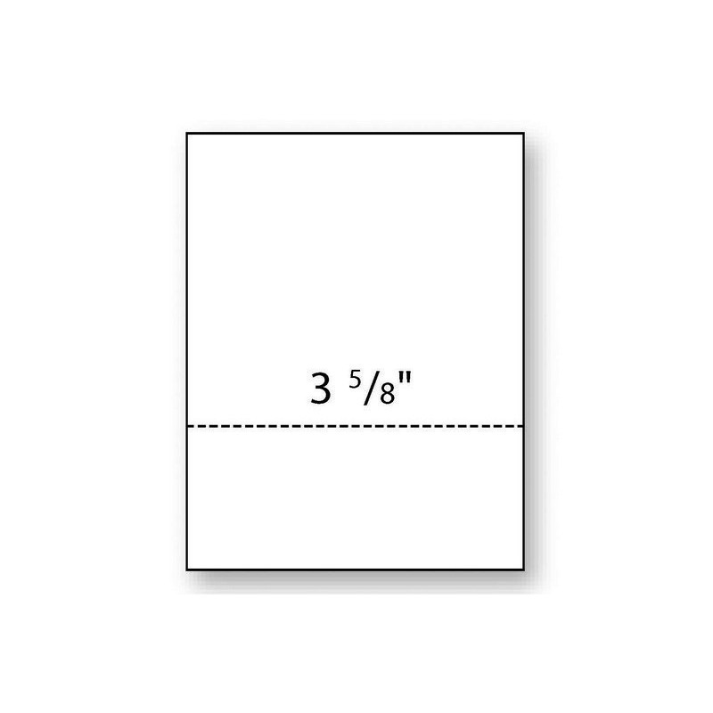 8-1/2'' x 11" Laser Cut Sheet, 24# White Stock, 1 Horizontal Perforation 3-5/8" from