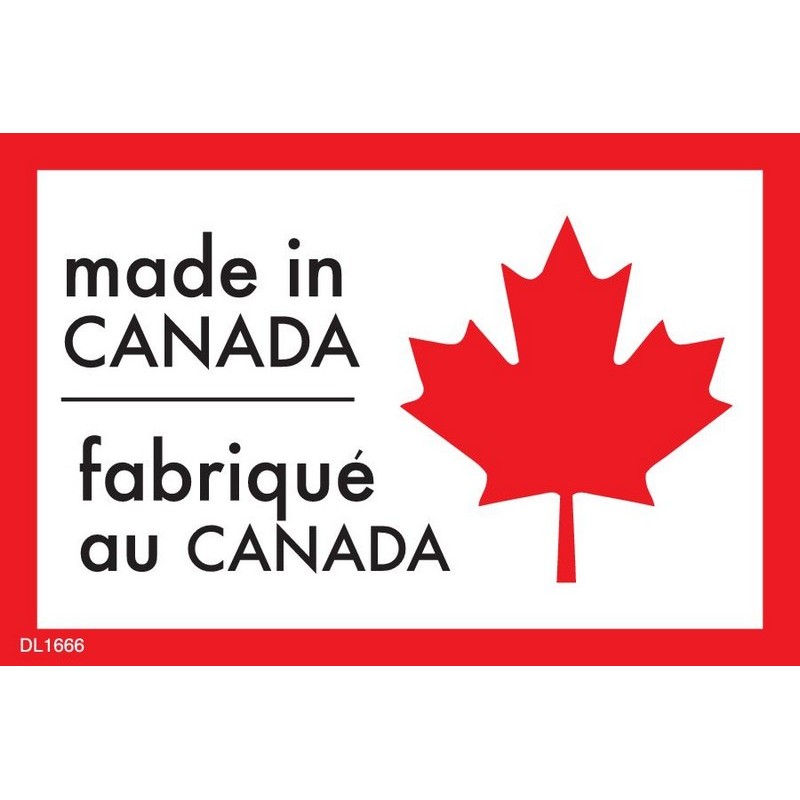 2" x 3" Made in Canada /fabrique au Canada Labels (500 per Roll)