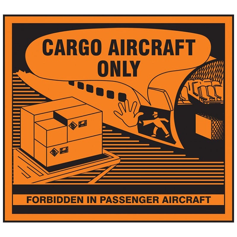 Cargo Aircraft Only Warning Labels 4 x 4 3/4 Inch 500 Adhesive Stickers 