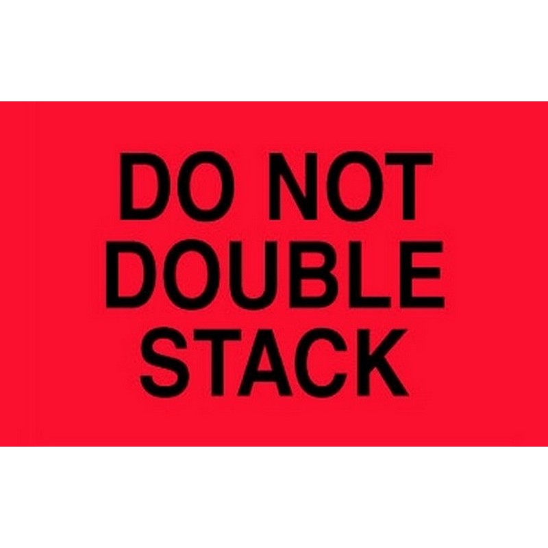 3" X 5" Black/Fluorescent Red Do Not Double Stack Labels (500 Per Roll)