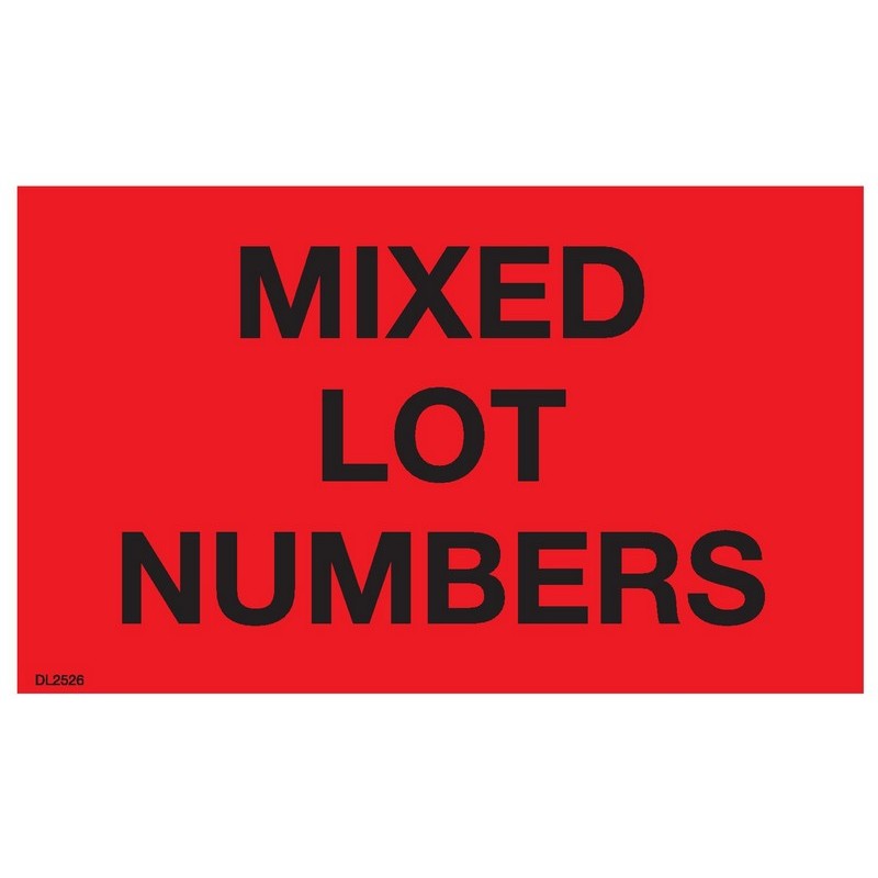 Mixed Load Labels/Stickers 1 Roll 2 x 3 Fluorescent Red 500 Labels Per Roll