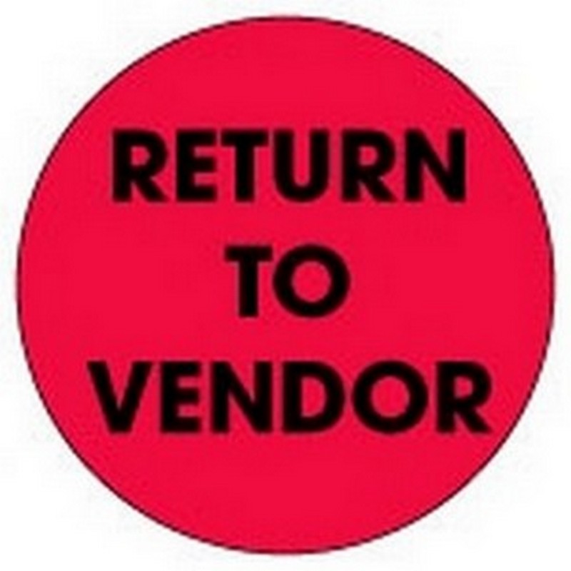2" Diameter Return To Vendor Circle Labels (500 per Roll)
