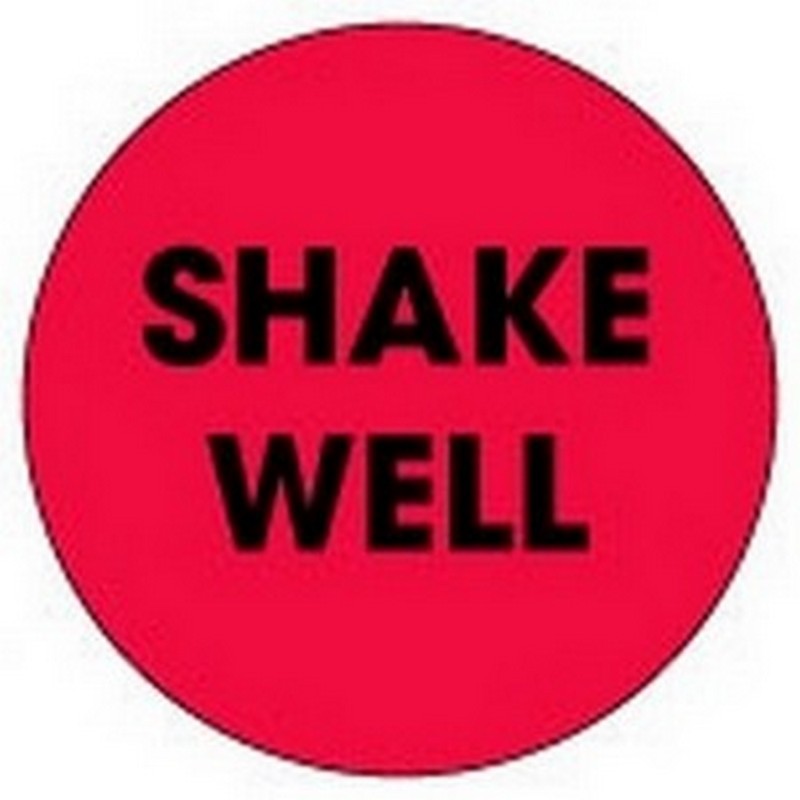 2" Diameter Shake Well Circle Labels (500 per Roll)
