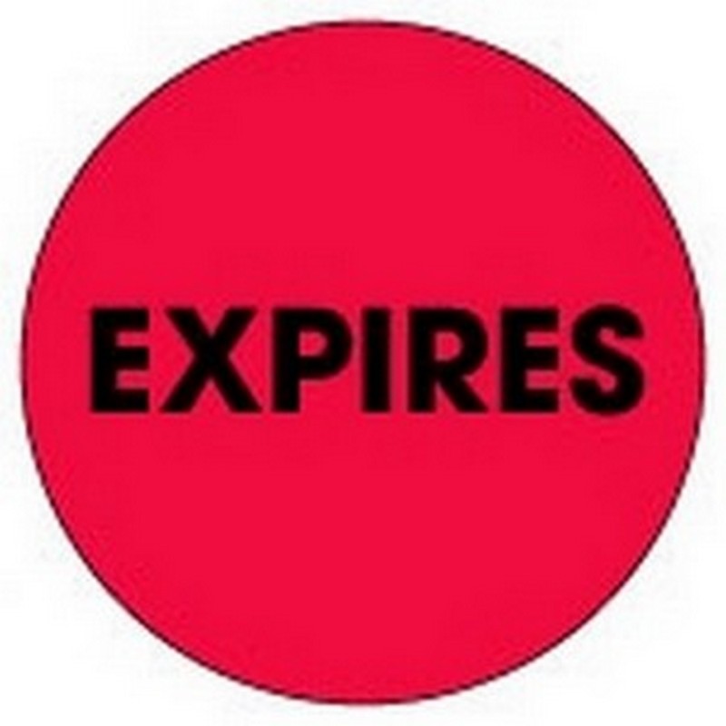 2" Diameter Expires Circle Labels (500 per Roll)