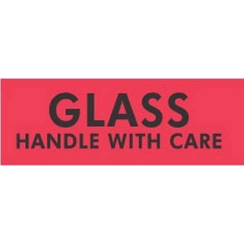 2" x 3" Glass Handle With Care Labels (500 per Roll)