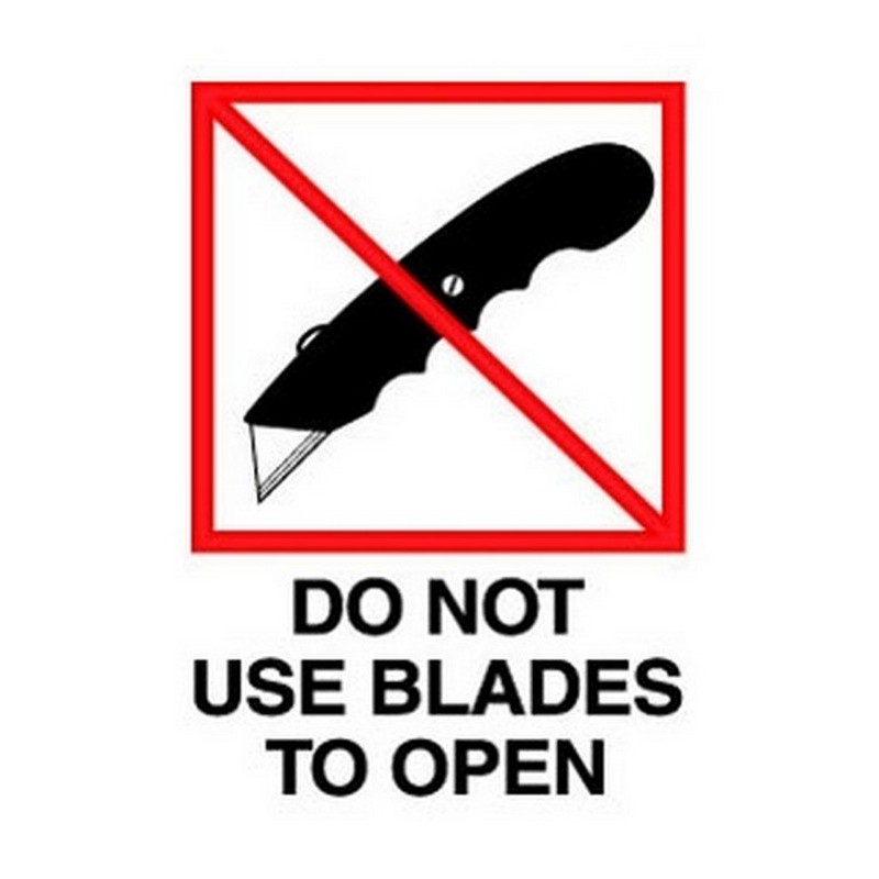 3" x 4" Do Not Use Blades to Open Labels (500 per Roll)