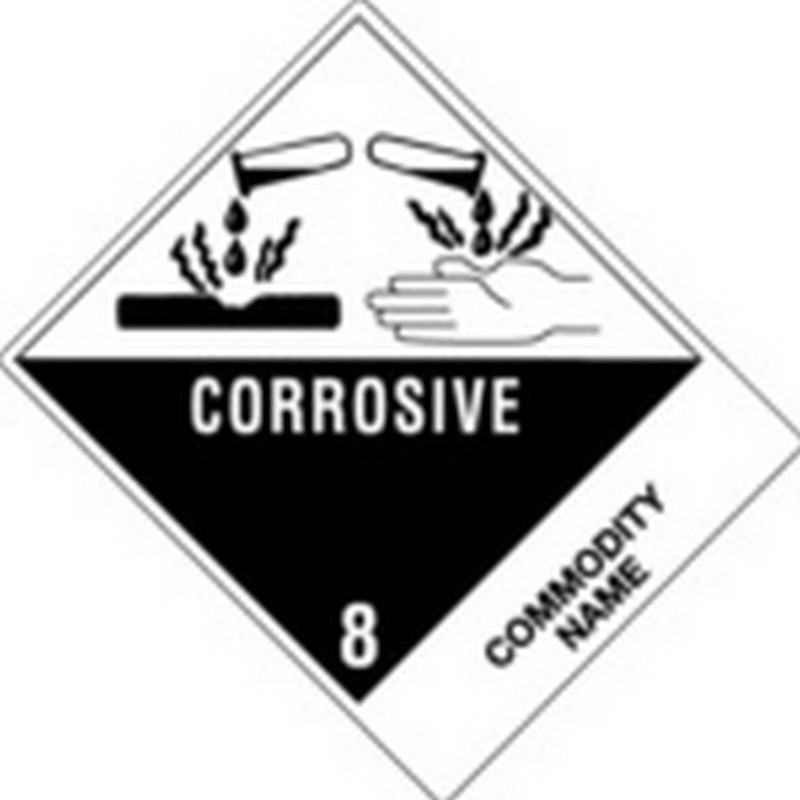 4" x 43/4" Corrosive Liquid Labels UN3266 — 500/Roll