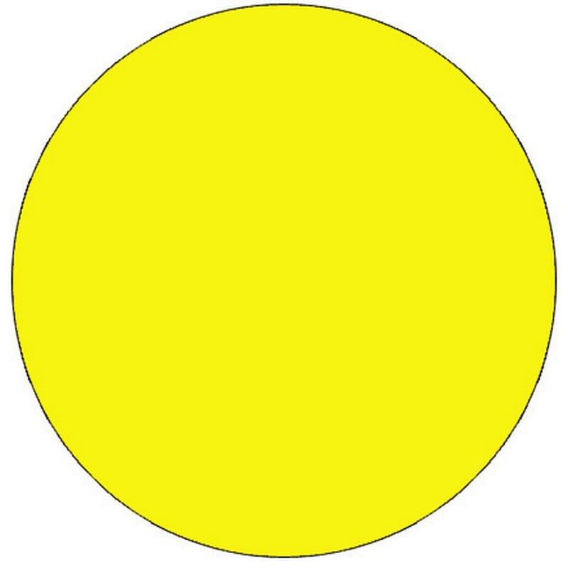1-1/2" Diameter Bright Yellow Circle Labels (500 per Roll)