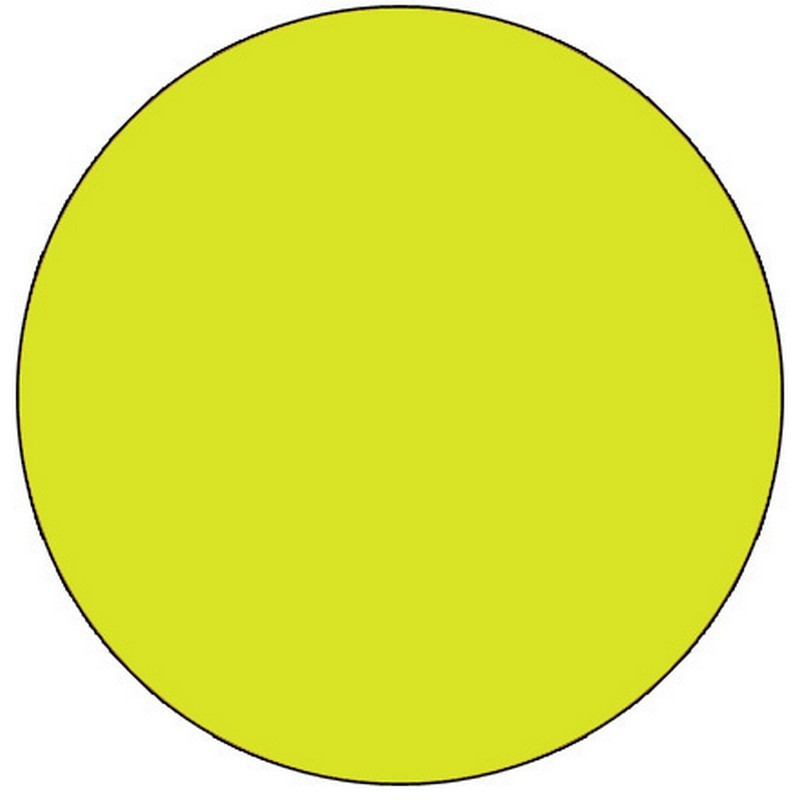 1-1/2" Diameter Fluorescent Green Circle Labels (500 per Roll)