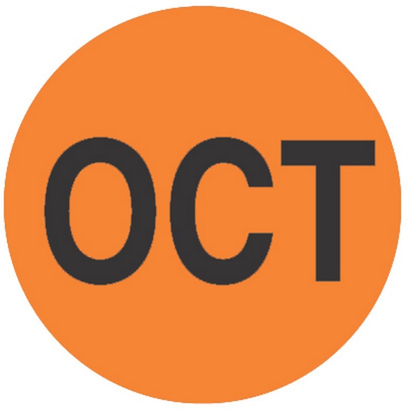 2" Diameter October Circle Labels (500 per Roll)