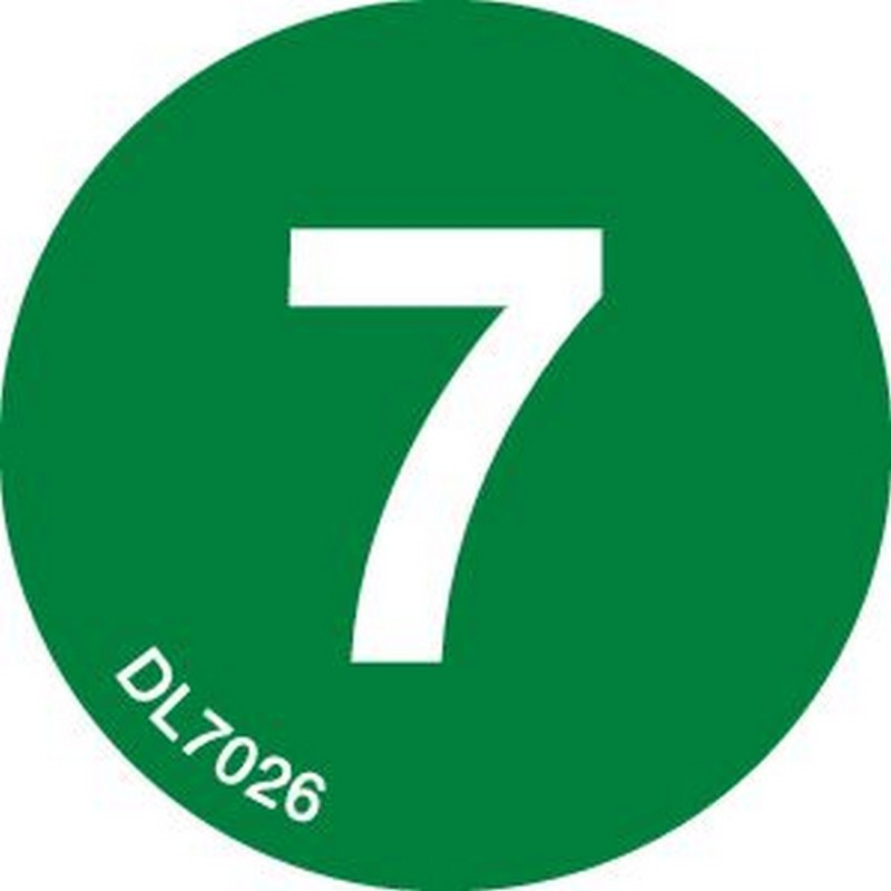 3" Diameter Number 7 Circle Labels (500 per Roll)