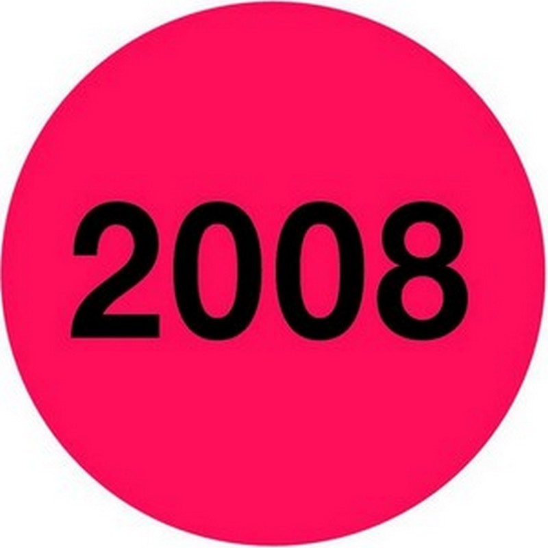 4" Diameter Red Calendar Year Circle Labels (500 per Roll)