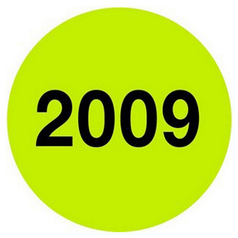 4" Diameter Green Calendar Year Circle Labels (500 per Roll)