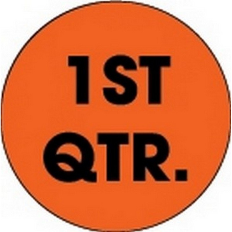 4" Diameter 1st Qtr Circle Labels (500 per Roll)