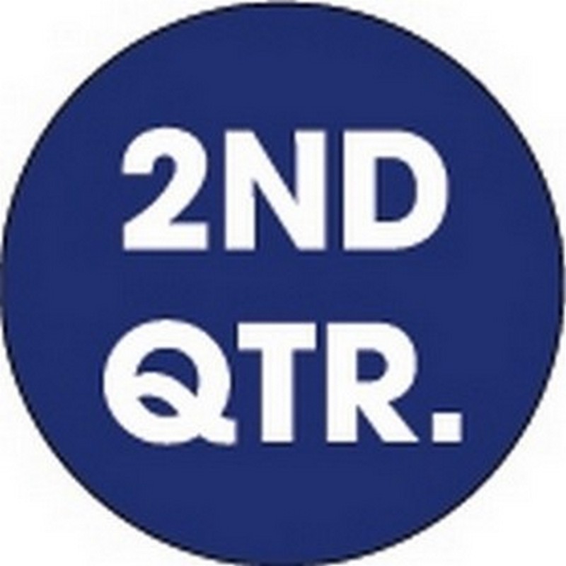 2" Diameter 2nd Qtr Circle Labels (500 per Roll)