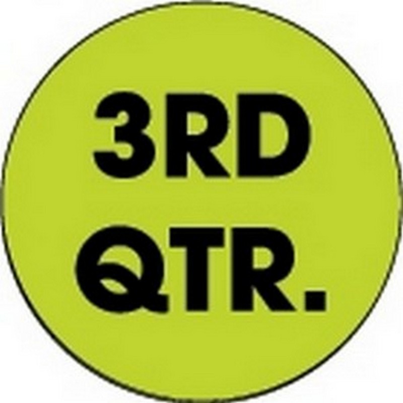3" Diameter 3rd Qtr Circle Labels (500 per Roll)