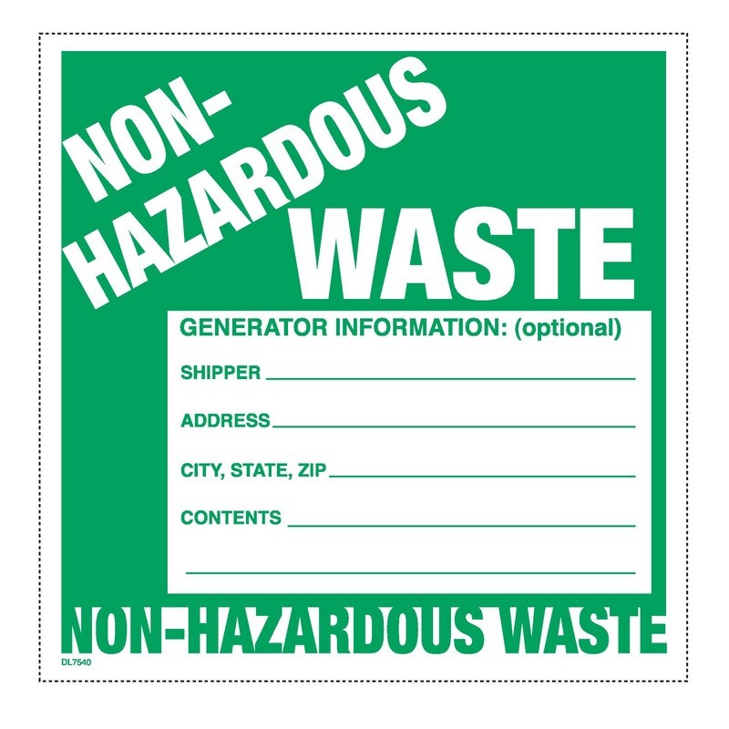 6" x 6" NonHazardous Waste Labels — 100 per Pack
