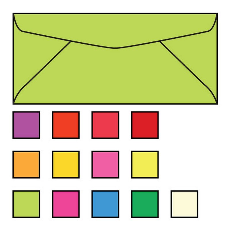 #10 Bright Lime Envelopes, 4-1/8" x 9-1/2" 24# (Box of 500)