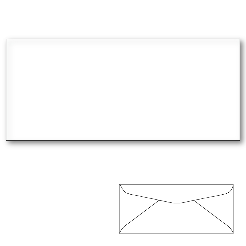 11 Commercial Envelope, Diagonal Seam. White Wove, 24 lb, 41/2" x 10