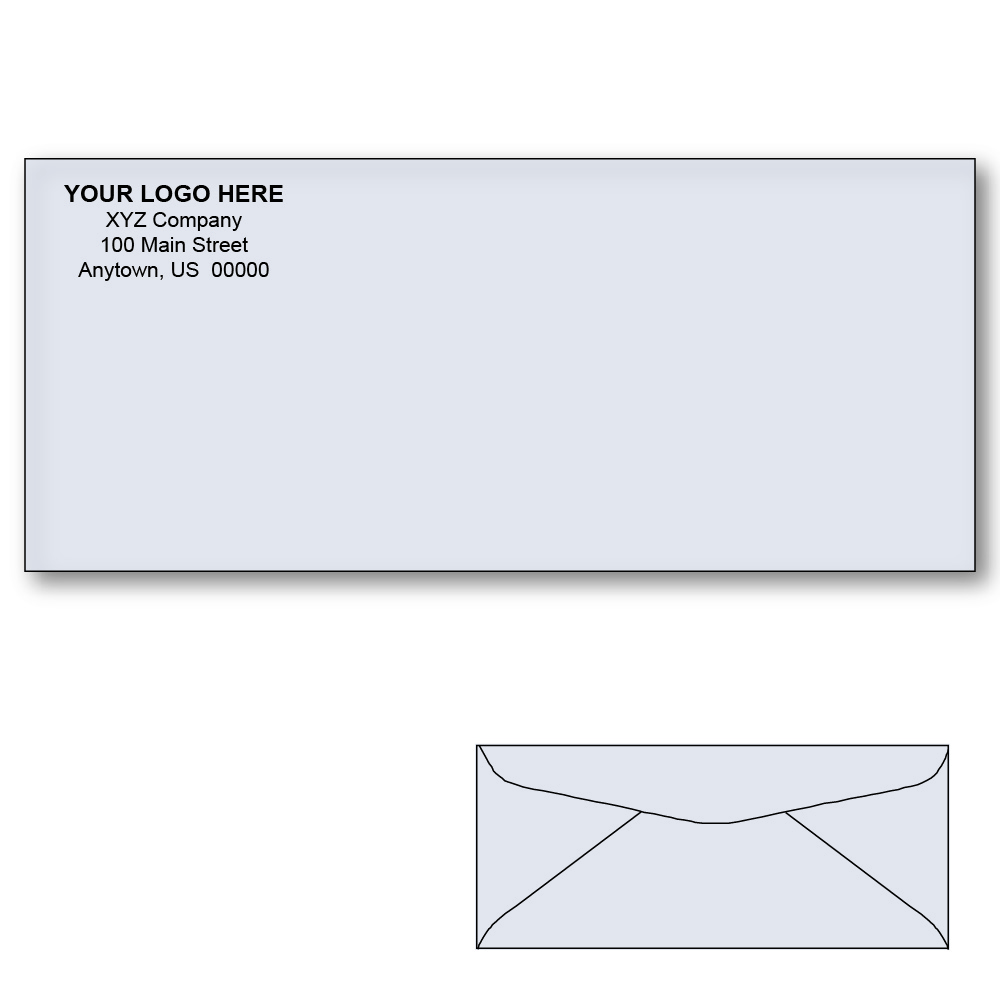Custom Printed #10 Gray Envelopes, 4-1/8" x 9-1/2" Gray Wove, 24 lb (Box of 500)