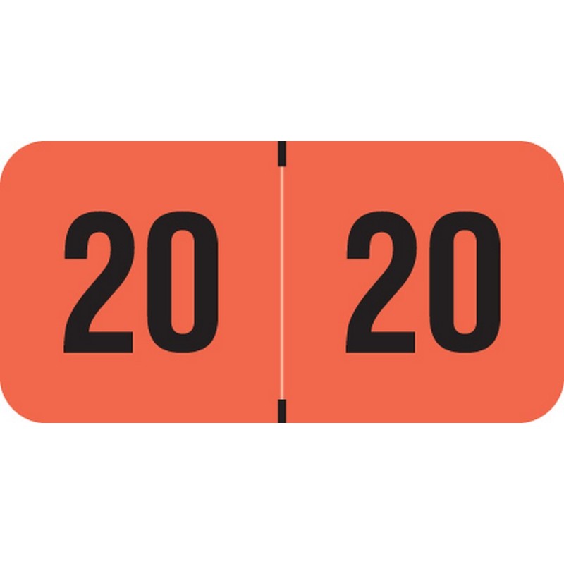 PMA Compatible Yearband Labels, Fluorescent Red 1-1/2″ X 3/4″ – 500 per Roll