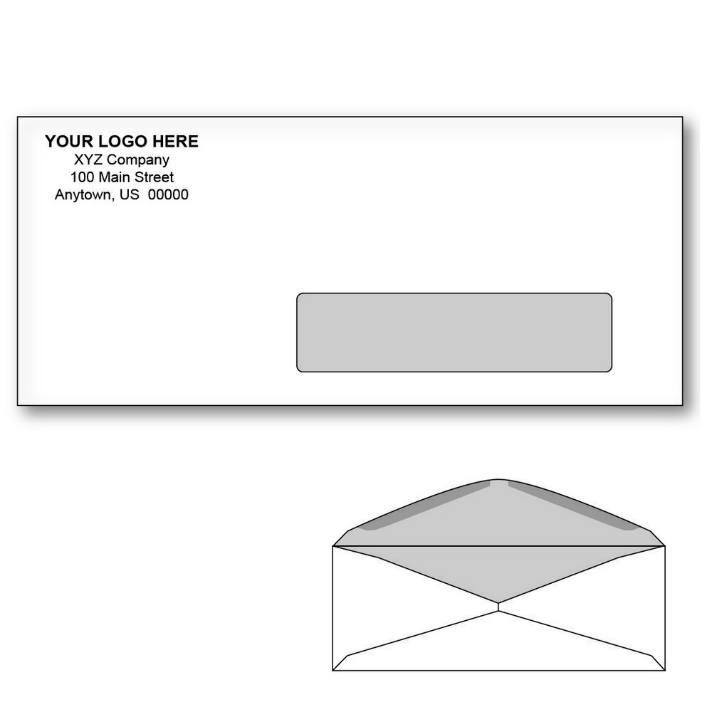 Custom Printed #10 CMS/HCFA Envelopes with Black Tint, 4-1/8" x 9-1/2" White Wove, 24 lb, Standard Flap (Box of 500)