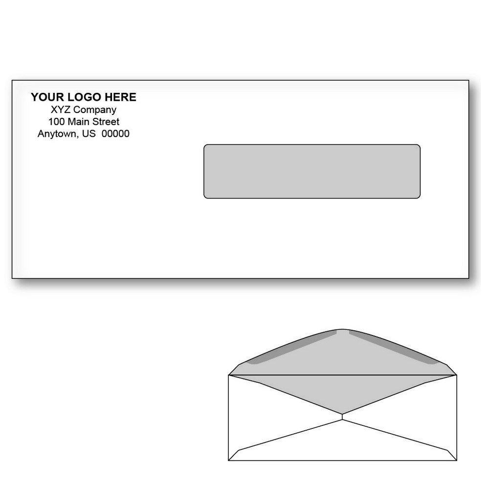 Custom Printed #10 CMS/HCFA Envelopes with Black Tint, 4-1/8" x 9-1/2" White Wove, 24 lb, Standard Flap (Box of 500)