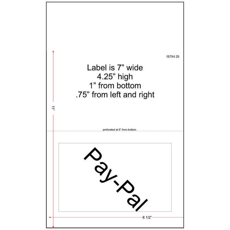 7" x 41/4" (7" x 4.25") Integrated Laser Label Form Legal Size Sheets