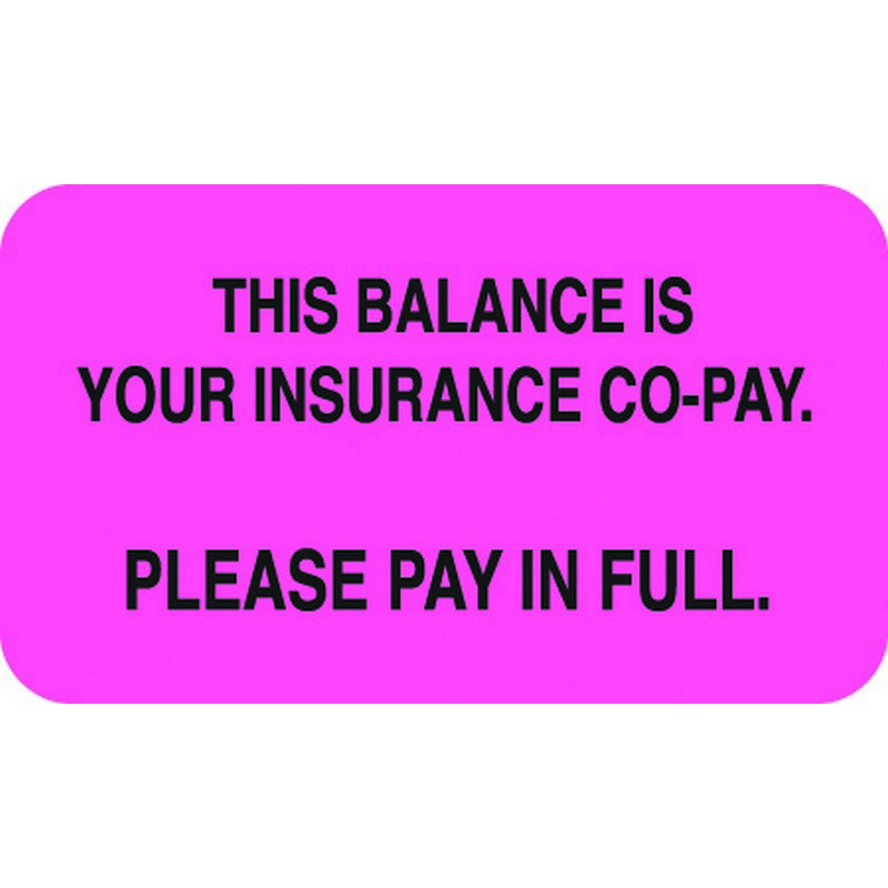 Detailed Insurance Label 3 1/4" x 1 3/4" Fluorescent ...