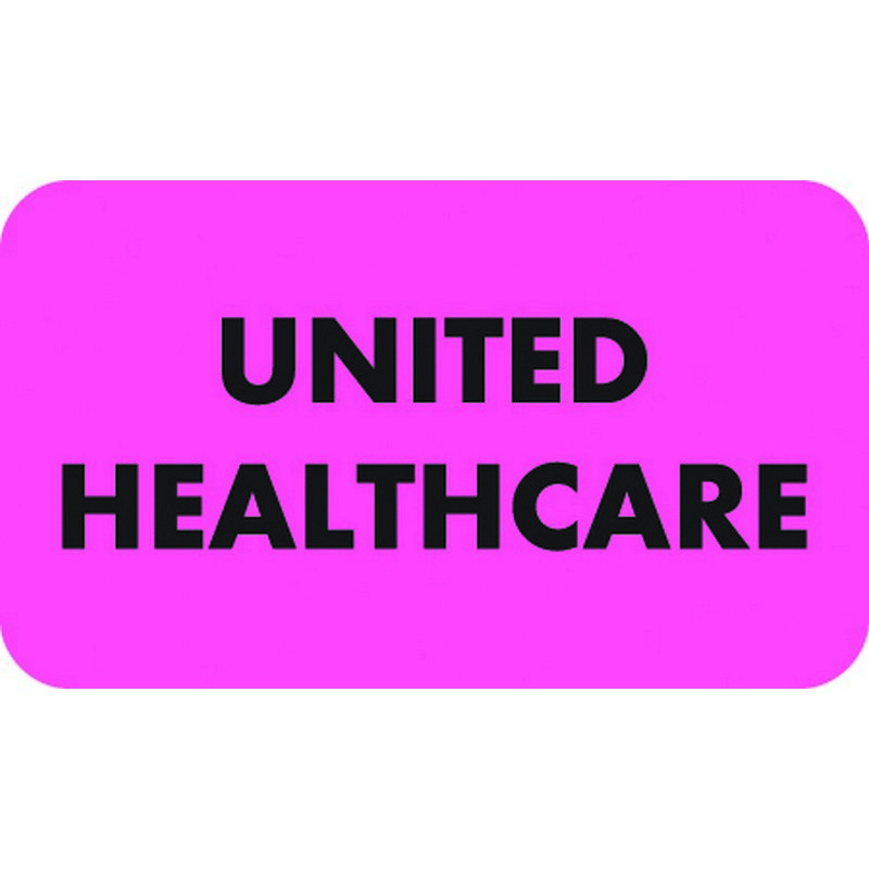 Insurance Labels, UNITED HEALTHCARE - Fl Pink, 1-1/2" X 7 ...