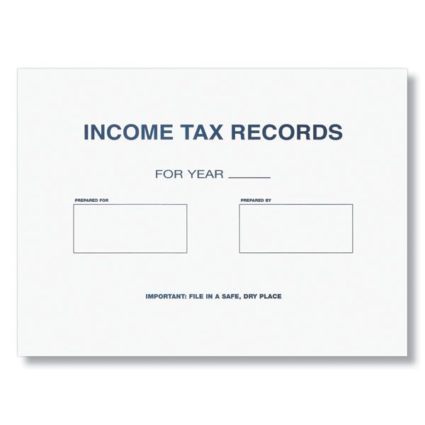 Income Tax Records Envelope, 9" x 12", Pack of 50